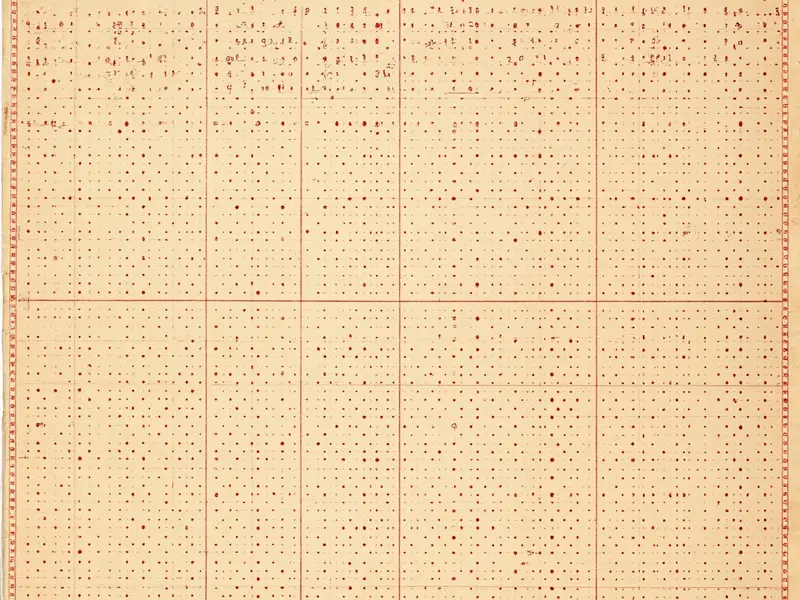 Vintage editorial chart with crimson ink and cream paper showing cricket points calculation table